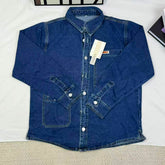 Loose-fitting long-sleeved denim jacket
