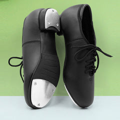 Women's Black 3cm Heel Tap Shoes With Lace-up Dance Shoes