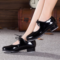 Women's Leatherette 4cm Heel Tap Shoes With Lace-up Dance Shoes