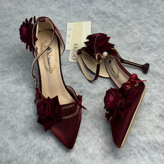 Rose pointed-toe high heels