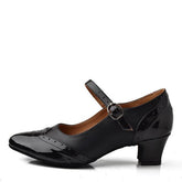 Women's Leatherette Customized Heel Closed Toe Character Shoes Retro Dancing Shoes