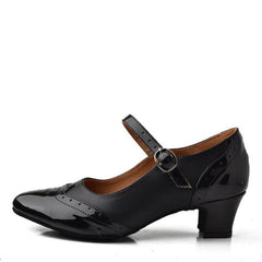 Women's Leatherette Customized Heel Closed Toe Character Shoes Retro Dancing Shoes