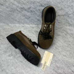 High-top low-cut thick-soled casual leather shoes