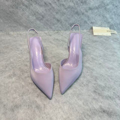 Baotou low-heeled pointed-toe high-heeled shoes