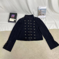Metal Double-Breasted Denim Jacket