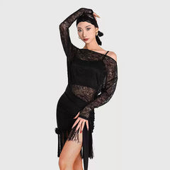Women's Long Sleeves Latin Dance Tops Dance Wear Training Performance Dance Tops