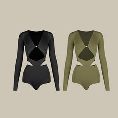Women's Long Sleeve Dance Tops Bodysuit LeotarPractice DanceWear