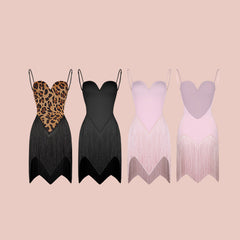 Girls Tassel Sleeveless Performance Dance Dresses Dancewear