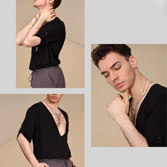 Men's Short Sleeves Latin Dance Tops Dance Wear