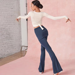 Girls Latin Dance Practice Pants High Waist Dance Pants