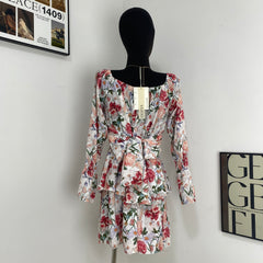 Floral Print Square-Neck Dress