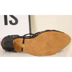 Women's Sparkling Glitter Customized Heels Ballroom Dance Shoes Modern Shoes