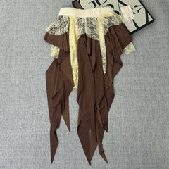 Multi-layered lace half-length skirt