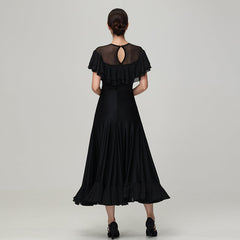 Customisable-Women's Round Neck WaltModern Ballroom Dance Dress Competition Dresses