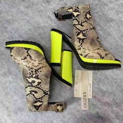 Leopard print waterproof platform high heel