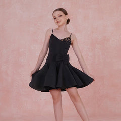 Girls Sleeveless V Neck Performance Dance Dresses Dancewear