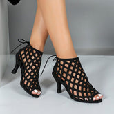 Women's Black Customized Heel Heels Dance Boots JazDancing Shoes