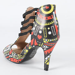 Women's Leatherette Customized Heel Rubber Sole Salsa Shoes Dance Boots Ballroom Dance Shoes