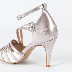 Women's Satin Customized Heel Rubber Sole Salsa Shoes Ballroom Dance Shoes Latin Shoes