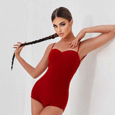 Women's Halter Backless Gymnastics Latin Dance Wear Bodysuit(Including Chest Pads)