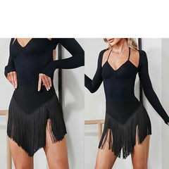 Women's Tassels Latin Dance Srt Dance Wear Training Performance Srts