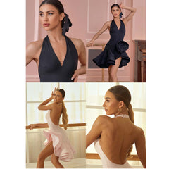 Women's Ruffled Edge Dance Dress Dance Wear Training Performance Dress