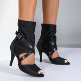 Women's Stretch Cloth Customized Heel Rubber Sole Heels Dance Boots JazDancing Shoes