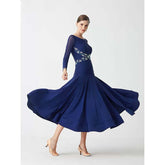 YUN Customisable-Women's Navy DiamonBallroom WaltModern Dance Dresses Dancewear