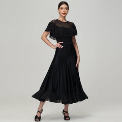 Customisable-Women's Round Neck WaltModern Ballroom Dance Dress Competition Dresses