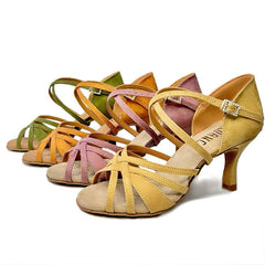 Women's Green Customized Heel Latin Dance Shoes Ballroom Dance Shoes