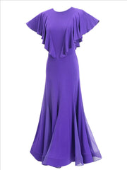 Customisable-Women's Round Neck WaltModern Ballroom Dance Dress Competition Dresses