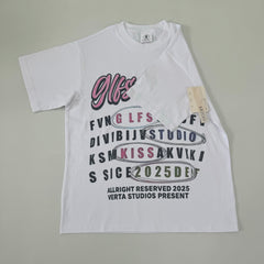 Painted letters short-sleeved shirt