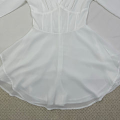 Long-sleeved chiffon A-line short skirt