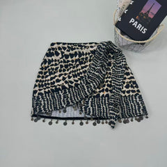 Beaded sequin double-breasted skirt