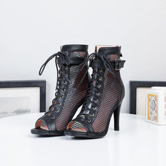 Women's Black 7.5cm/10cm Heels Dance Boots JazSalsa Street Sole Dancing Shoes