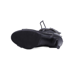 Women's Black 7.5cm/10cm Heels Dance Boots JazSalsa Street Sole Dancing Shoes