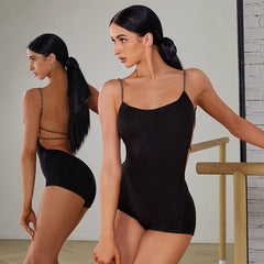 Women's Sling Backless Dance Tops Bodysuit LeotarPractice DanceWear
