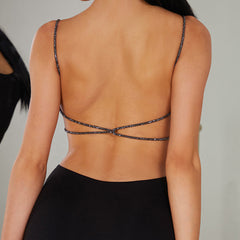 Women's Sling Backless Dance Tops Bodysuit LeotarPractice DanceWear