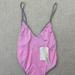 Printed halter top one-piece swimming suit
