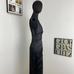 Solid Black Elegant Commuter Skirt