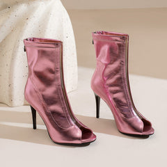 Women's PU 10cm Silm Heel Rubber Sole Dance Boots JazDance Shoes