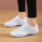 Women's White Mesh JazShoes Lace-up Dance Sneakers