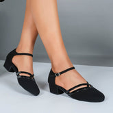 Women's Black Suede 3.5cm Heels Ballroom Swing Dance Shoes