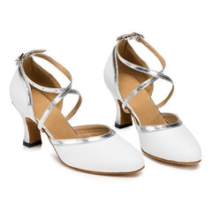 Women's Real Leather Customized Heel Modern Shoes Ballroom Wedding Dance Shoes