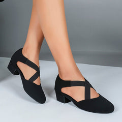 Women's Black Suede 3.5cm Heels Ballroom Dance Shoes Swing Dance Shoes