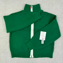Retro V-neck Zip Knit Jacket
