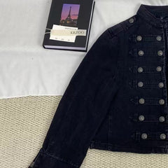 Metal Double-Breasted Denim Jacket