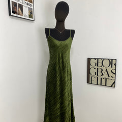 Slimming Waist Velvet Suspender Dress