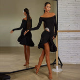 Women's One-Shoulder Long Sleeve Dance Dress DanceWear