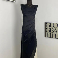 Solid Black Elegant Commuter Skirt